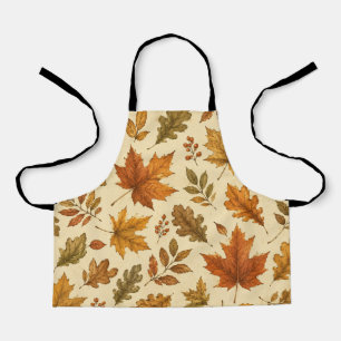 Autumn Leaves Pattern Watercolor Fall Foliage Apron