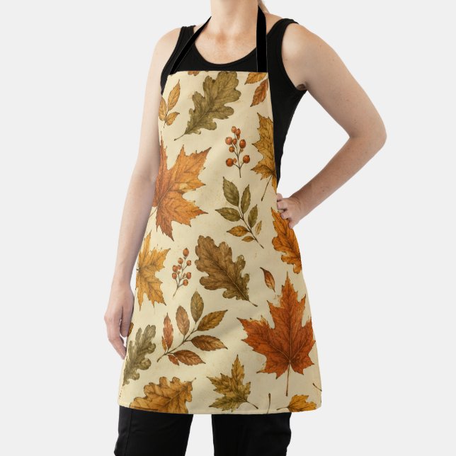 Autumn Leaves Pattern | Watercolor Fall Foliage  Apron (Insitu)