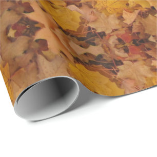 AUTUMN LEAVES PATTERN WRAPPING PAPER