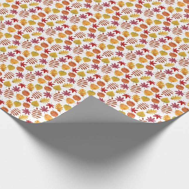 Autumn leaves pattern wrapping paper (Corner)