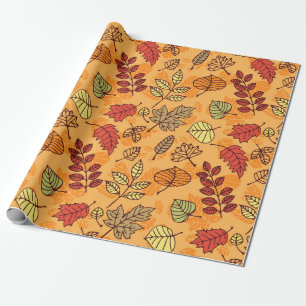 Autumn leaves pattern wrapping paper