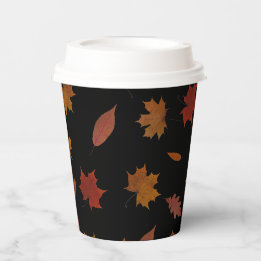 Autumn Leaves Photographic on Custom Colour Paper Paper Cups