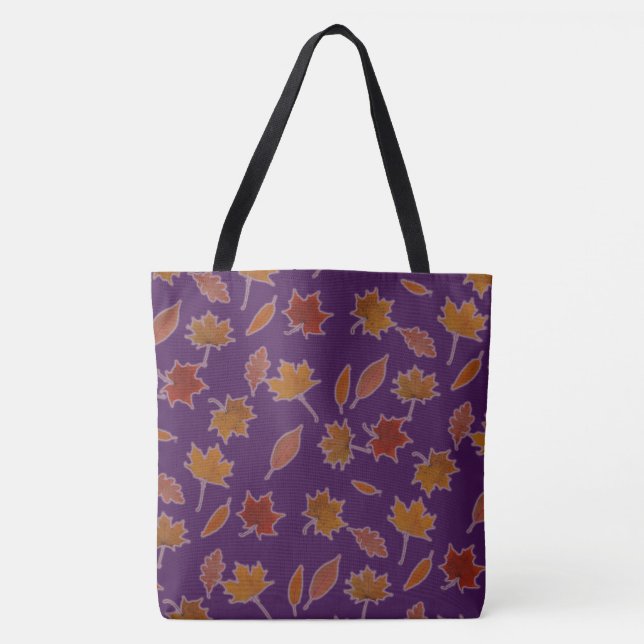 Autumn Leaves Photographic on Custom Colour Tote Bag (Front)