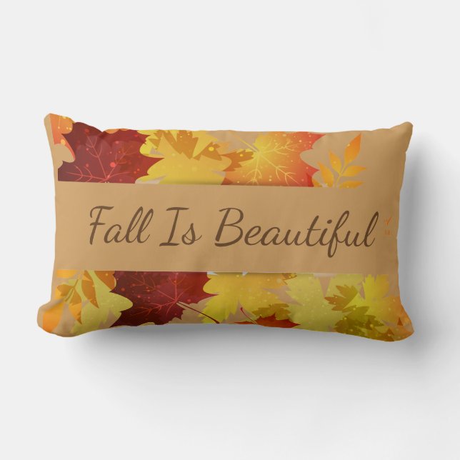 Autumn Leaves Pillow-Fall Is Beautiful Lumbar Cushion (Front)