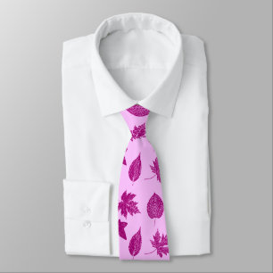 Autumn leaves - plum and orchid pink tie