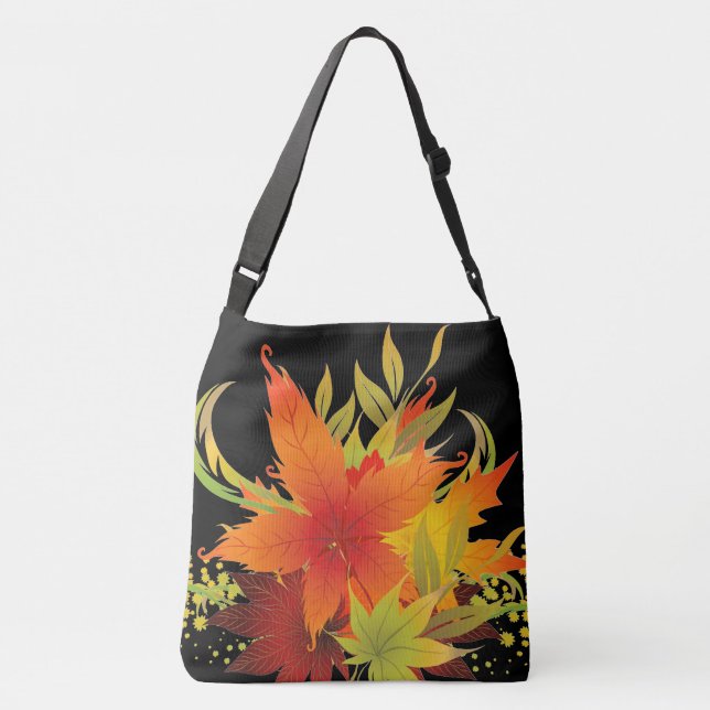 Autumn Leaves Pop Thanksgiving Crossbody Bag (Back)