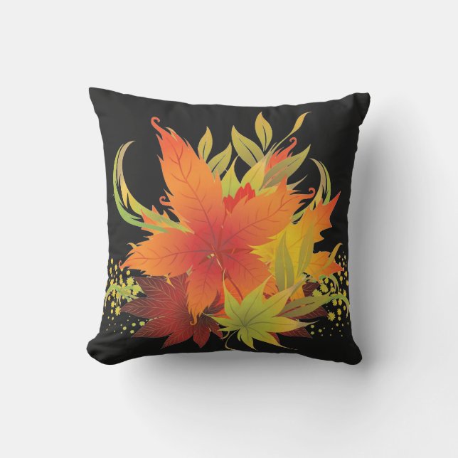 Autumn Leaves Pop Thanksgiving Cushion (Front)