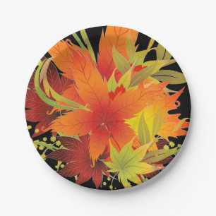 Autumn Leaves Pop Thanksgiving Paper Plate