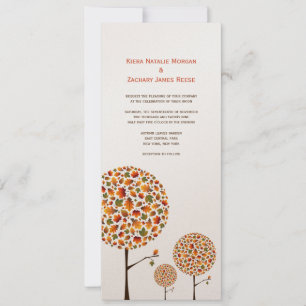 Autumn Leaves Pop Tree Custom Wedding Invitation