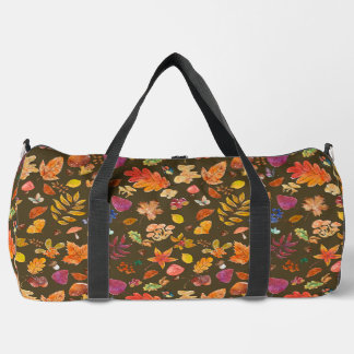 Autumn Leaves Print Cut Sew Large Duffle Bag
