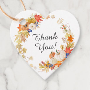 Autumn Leaves Pumpkin Bridal Shower Favour Gift Ta Tags