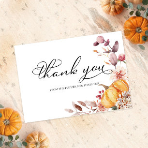 Autumn Leaves Pumpkin Fall Bridal Shower Thank You Invitation