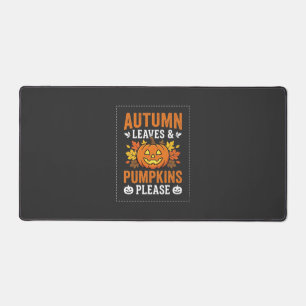 Autumn Leaves Pumpkin Halloween Design Desk Mat