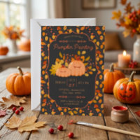 Autumn Leaves Pumpkin Painting Party Invitation