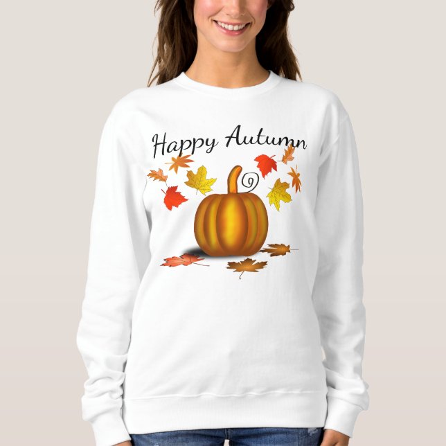 Autumn Leaves & Pumpkin Shirt (Front)