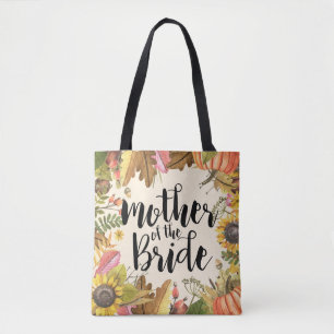Autumn Leaves Pumpkin Wedding Mother of the Bride Tote Bag