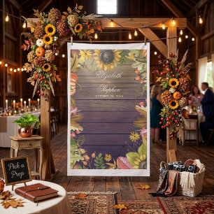 Autumn Leaves Pumpkin Wedding Photo Booth Backdrop