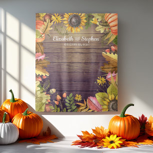 Autumn Leaves Pumpkin Wedding Photo Booth Backdrop Tapestry
