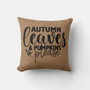 Autumn Leaves & Pumpkins Please Cushion