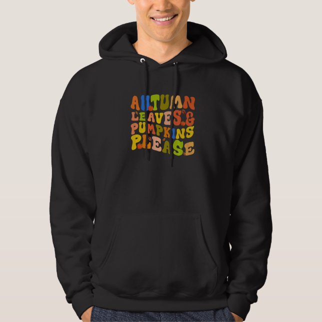 AUTUMN LEAVES & PUMPKINS PLEASE  Fall Season Graph Hoodie (Front)