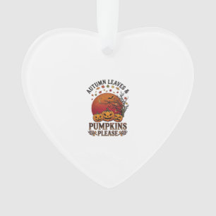 Autumn Leaves Pumpkins Please Halloween Bats Trees Ornament
