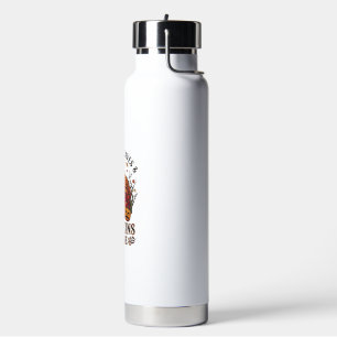 Autumn Leaves Pumpkins Please Halloween Bats Trees Water Bottle