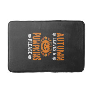 Autumn Leaves Pumpkins Please Halloween Pumpkin De Bath Mat