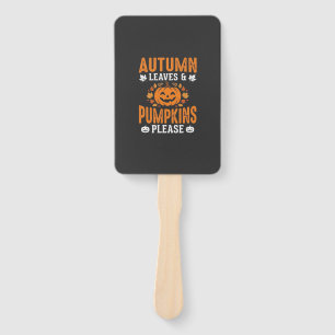 Autumn Leaves Pumpkins Please Halloween Pumpkin De Hand Fan