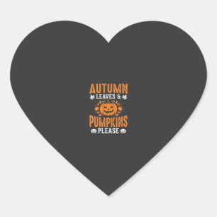 Autumn Leaves Pumpkins Please Halloween Pumpkin De Heart Sticker