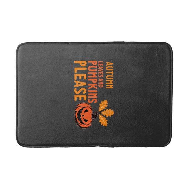 Autumn Leaves Pumpkins Please Halloween Pumpkin Or Bath Mat (Front)