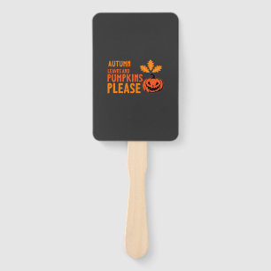 Autumn Leaves Pumpkins Please Halloween Pumpkin Or Hand Fan