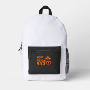 Autumn Leaves Pumpkins Please Halloween Pumpkin Or Printed Backpack