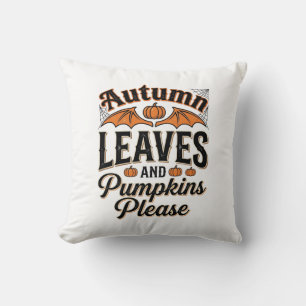 Autumn Leaves Pumpkins Please Vintage Fall_1 Cushion
