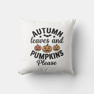 Autumn Leaves Pumpkins Please Vintage Halloween De Cushion