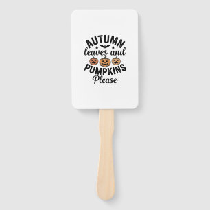 Autumn Leaves Pumpkins Please Vintage Halloween De Hand Fan