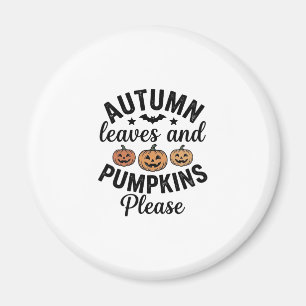 Autumn Leaves Pumpkins Please Vintage Halloween De Magnet