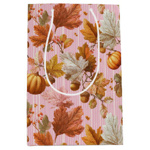 Autumn Leaves & Pumpkins Seamless Pattern Medium Gift Bag