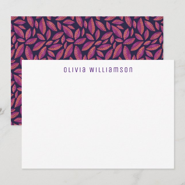 Autumn Leaves Purple Notecard (Front/Back)