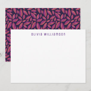 Autumn Leaves Purple Very Peri Notecard