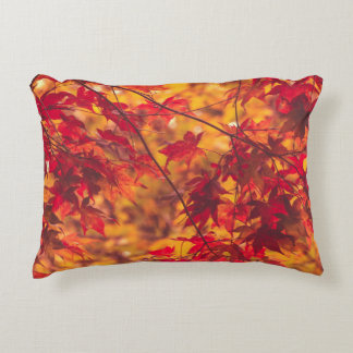 Autumn Leaves Red and Orange Decorative Cushion