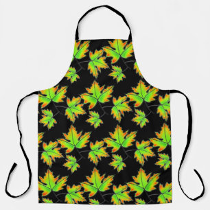 Autumn leaves red green orange leaves apron