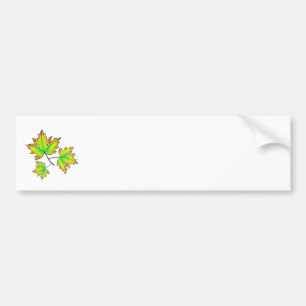 Autumn leaves red green orange leaves bumper sticker