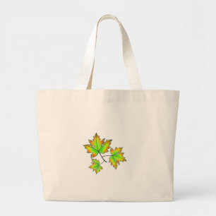 Autumn leaves red green orange leaves large tote bag