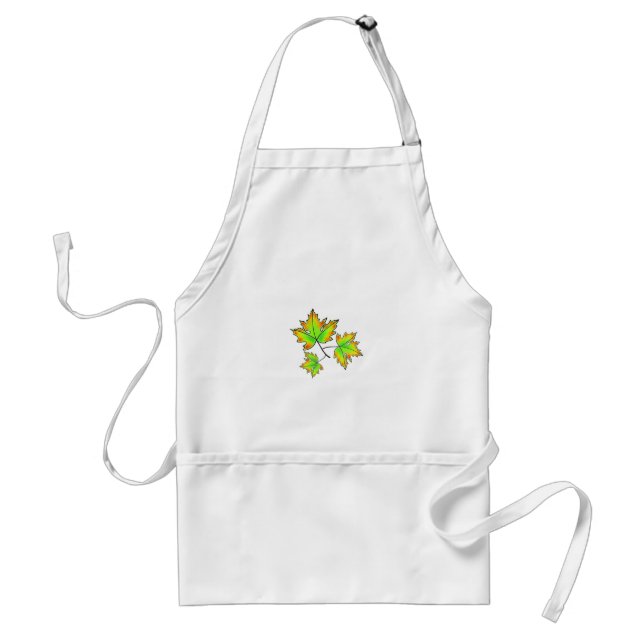 Autumn leaves red green orange leaves standard apron (Front)