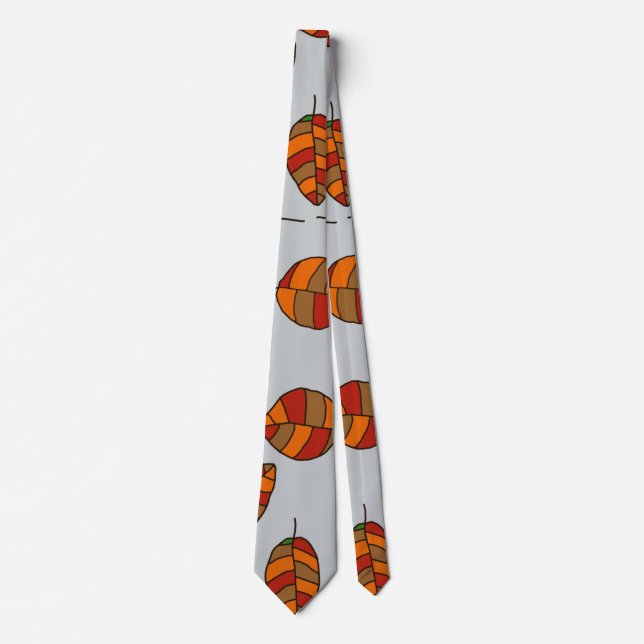 Autumn Leaves Red Leaf Pattern on any Colour Tie (Front)