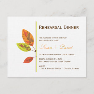 Autumn Leaves Rehearsal Dinner Invitation