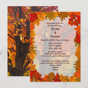 Autumn Leaves Rehearsal Dinner Invitation