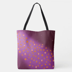 Autumn Leaves & Roses Night Sky Tote Bag