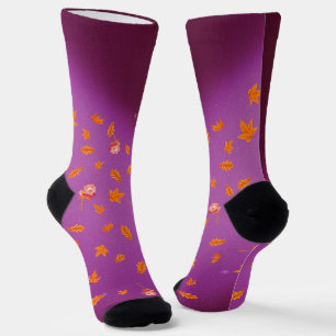 Autumn Leaves & Roses Sustainable Crew Sock