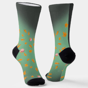Autumn Leaves & Roses Sustainable Crew Sock